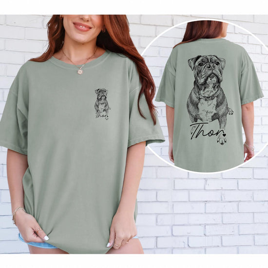 Custom Pet Front/Back - T-Shirt or Sweatshirt with Photo & Name DTG Printed | Personalized Pet Shirt Pet Lover Gift