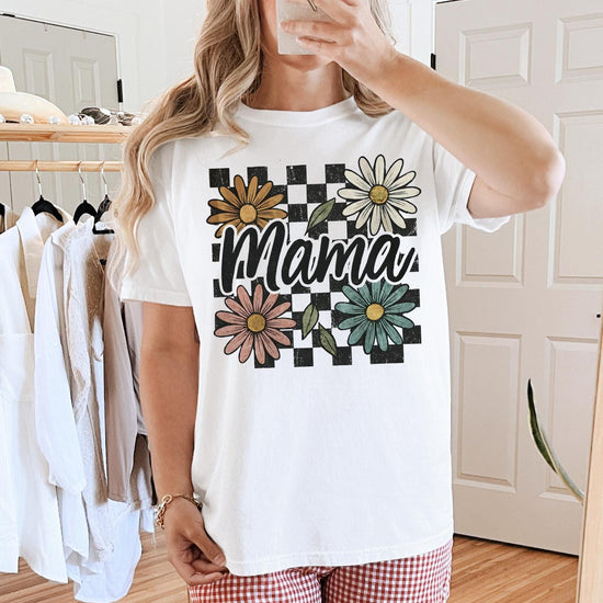 Mama Vintage Style, Flowers Sweatshirt or T-Shirt, DTG Printed
