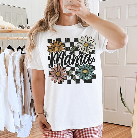 Mama Vintage Style, Flowers Sweatshirt or T-Shirt, DTG Printed