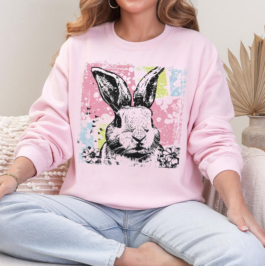 Artistic Easter Bunny Painting Sweatshirt or T-Shirt, DTG Printed