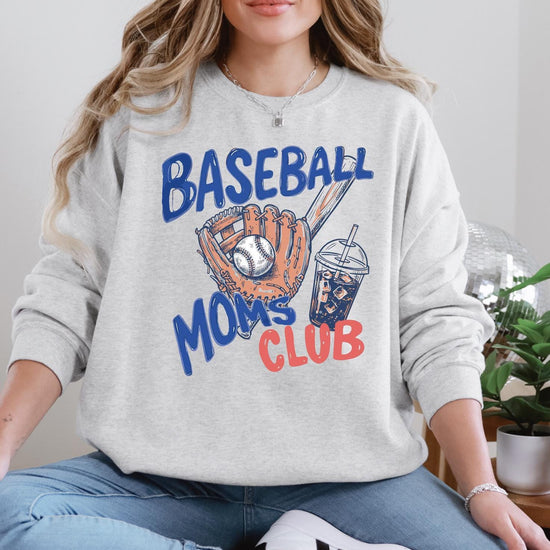 Baseball Moms Club, Sweatshirt or T-Shirt, DTG Printed