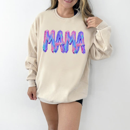 Painted Stroke Mama Sweatshirt or T-Shirt | Artistic Mama Graphic Tee | Trendy Mom Apparel | DTG Printed Unisex Top