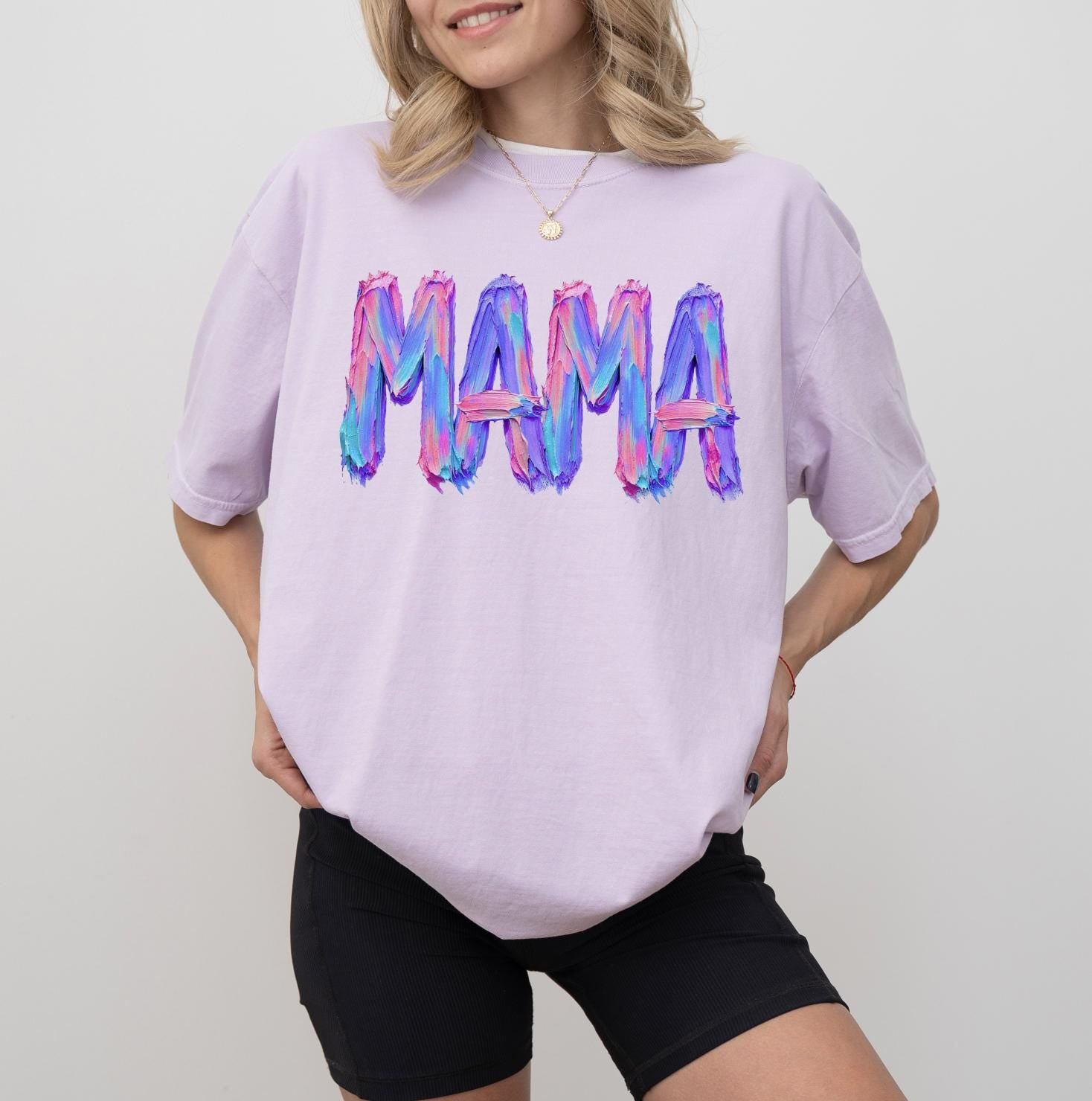 Painted Stroke Mama Sweatshirt or T-Shirt | Artistic Mama Graphic Tee | Trendy Mom Apparel | DTG Printed Unisex Top