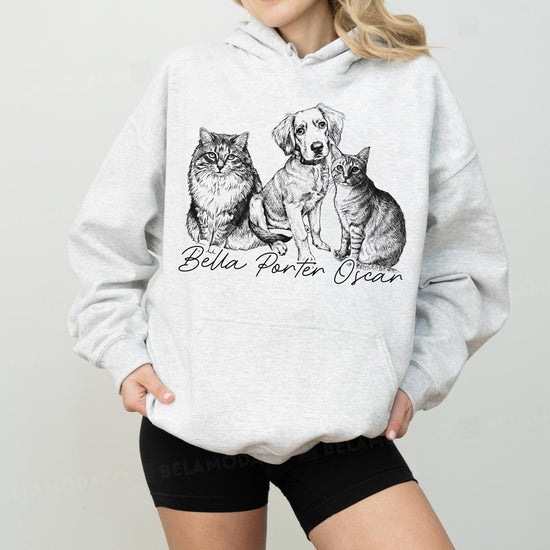 Custom Dog Photo Hoodie, Personalized Pet Hoodie, DTG Printed Dog Mom Gift, Custom Pet Lover Keepsake Gifts