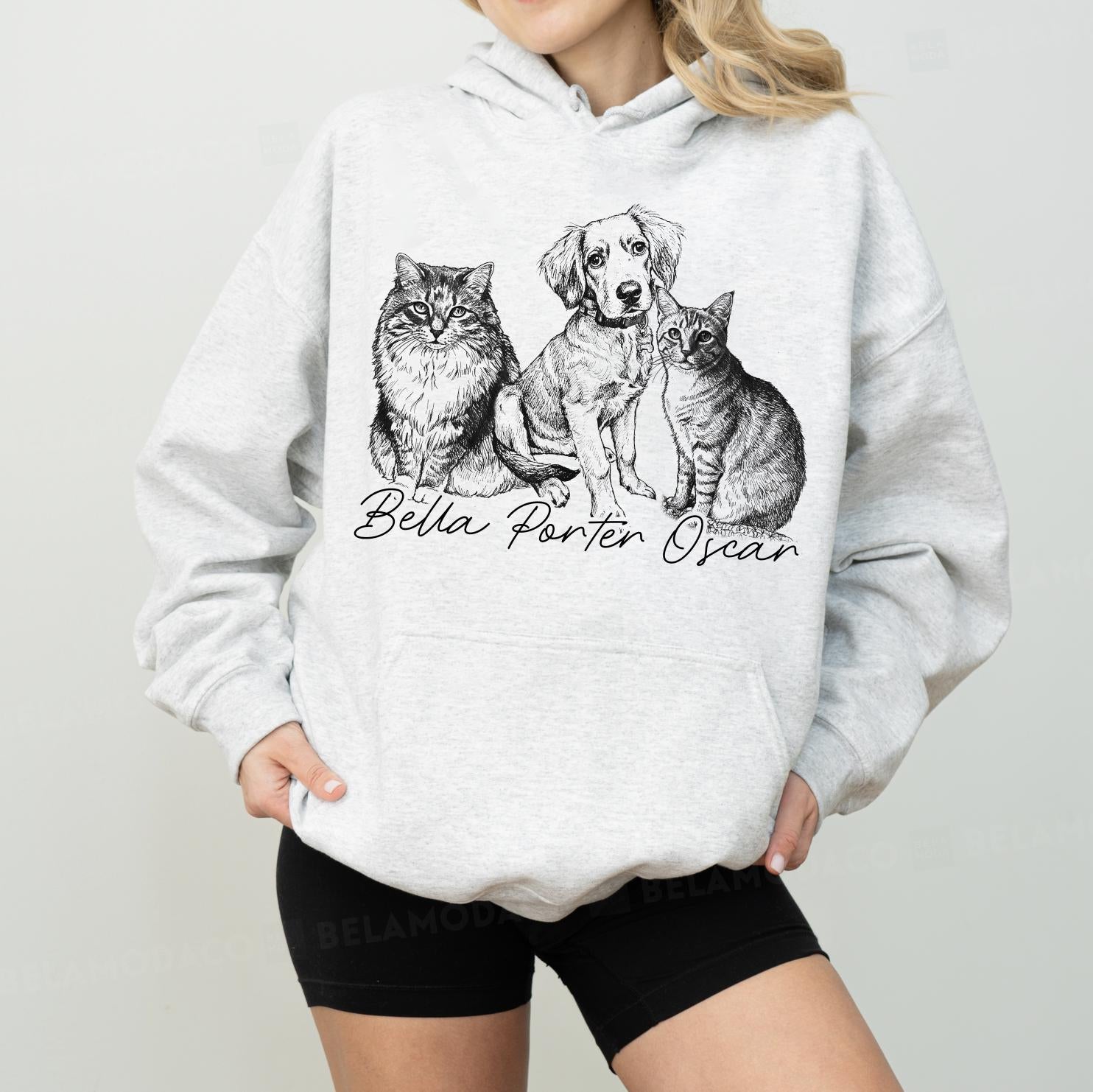 Custom Dog Photo Hoodie, Personalized Pet Hoodie, DTG Printed Dog Mom Gift, Custom Pet Lover Keepsake Gifts