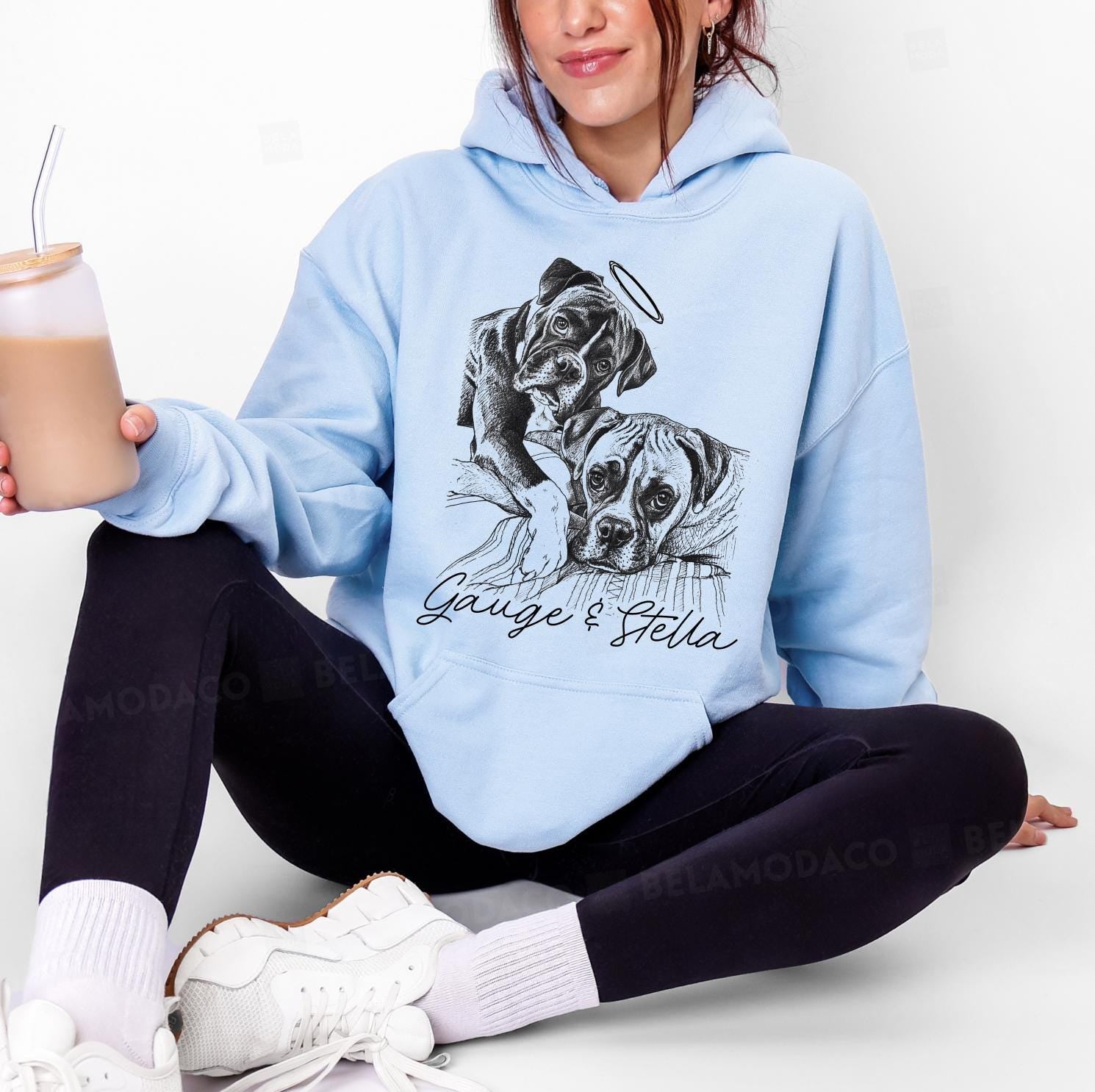 Custom Dog Photo Hoodie, Personalized Pet Hoodie, DTG Printed Dog Mom Gift, Custom Pet Lover Keepsake Gifts