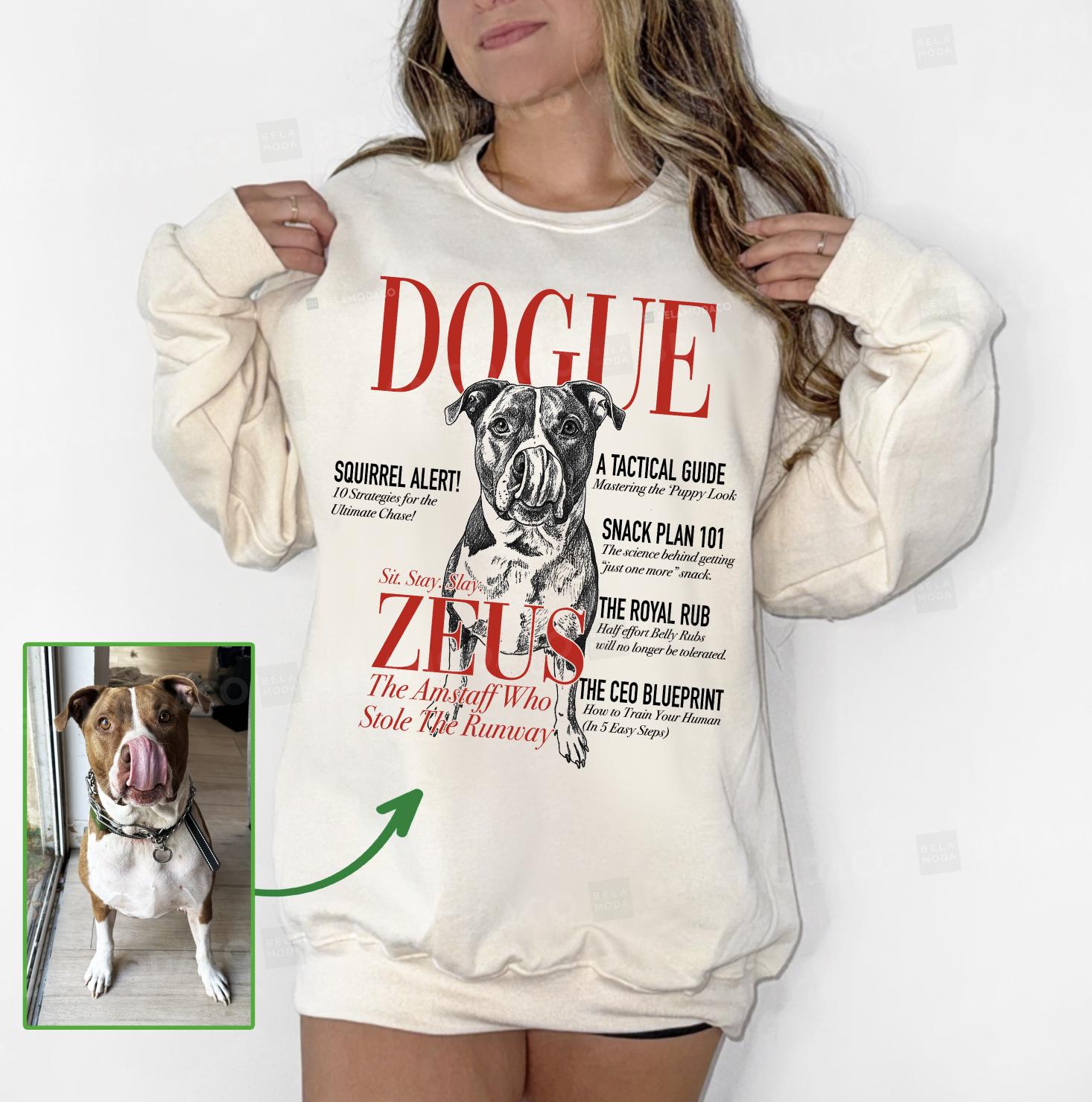 Magazine Cover Custom Dog Sweatshirt or T-Shirt, DTG Printed