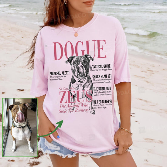 Magazine Cover Custom Dog Sweatshirt or T-Shirt, DTG Printed