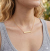 Personalized Bar Necklace, 18K Gold Plated Custom Engraved Necklace, Custom Text Necklace