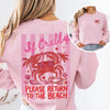 If Crabby Please Return to the Beach Shirt or Sweatshirt, Funny Beach T-Shirt, Coastal Vibes Tee, Summer Graphic Shirt, DTG Printed
