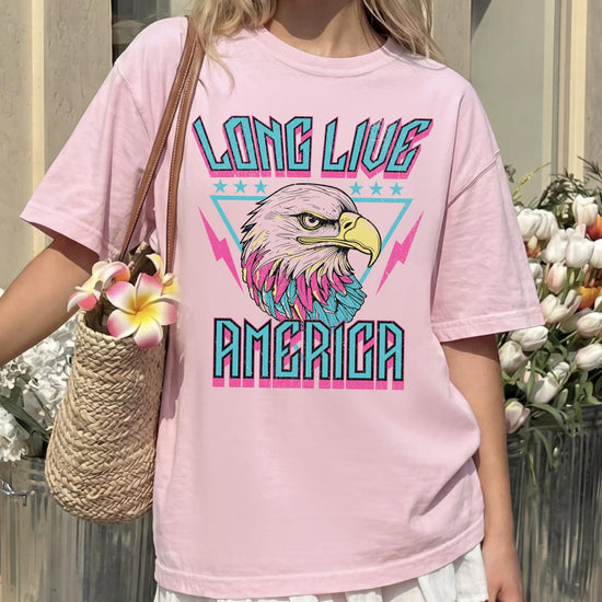 Long Live America T-Shirt or Sweatshirt | Patritoic Graphic Tee | DTG Printed America Tee