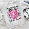 Pink Leopard Heart Sunglasses Shirt or Sweatshirt, Trendy Graphic Tee, Retro Summer Shirt, Aesthetic Animal Print Sweatshirt, DTG Printed