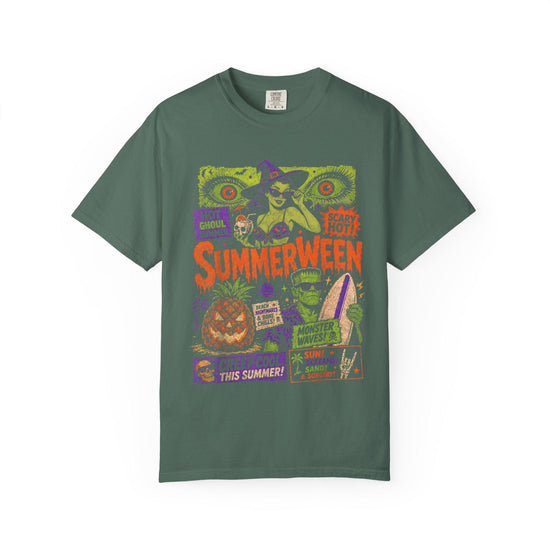 Summerween Poster Graphic T-shirt | Retro Horror Surf Movie Tee