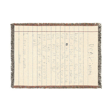 Handwritten Notebook Page Woven Blanket | Personalized Note Throw