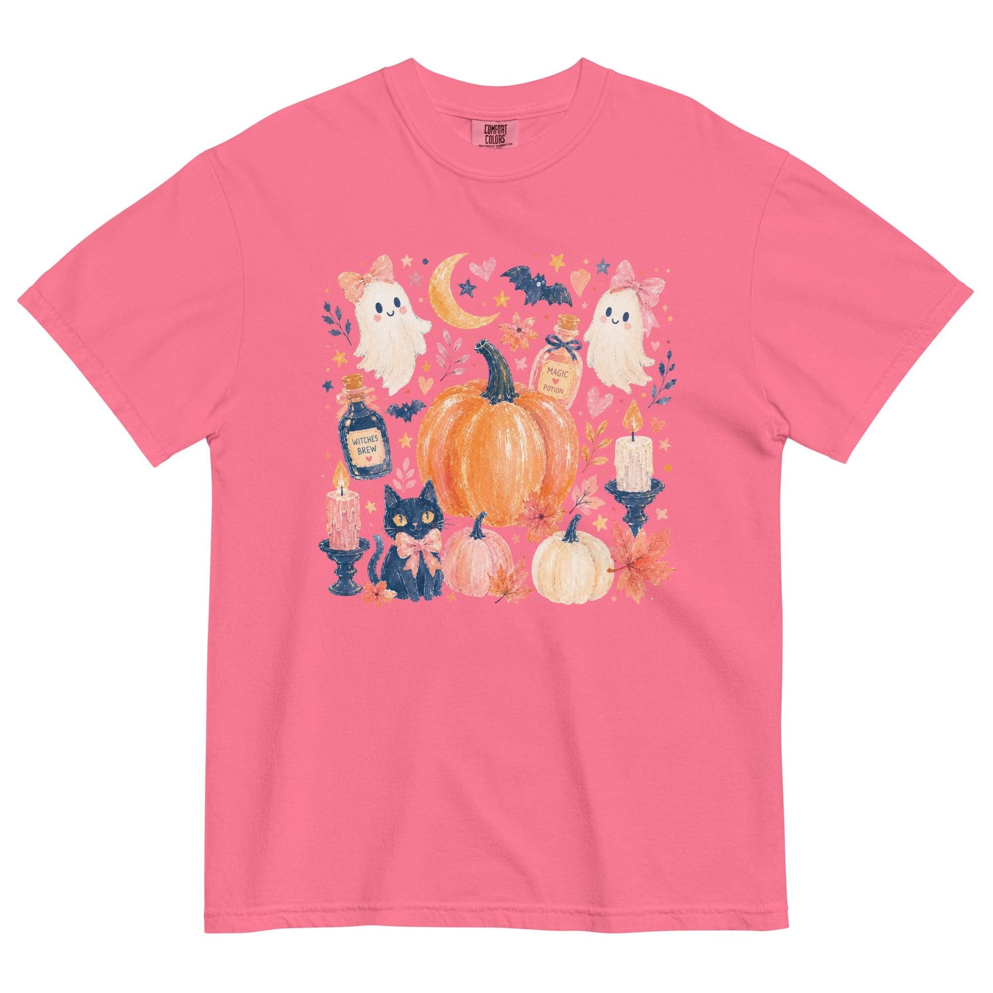 Cute Boho Halloween Icon Comfort Colors Tee, DTG Printed
