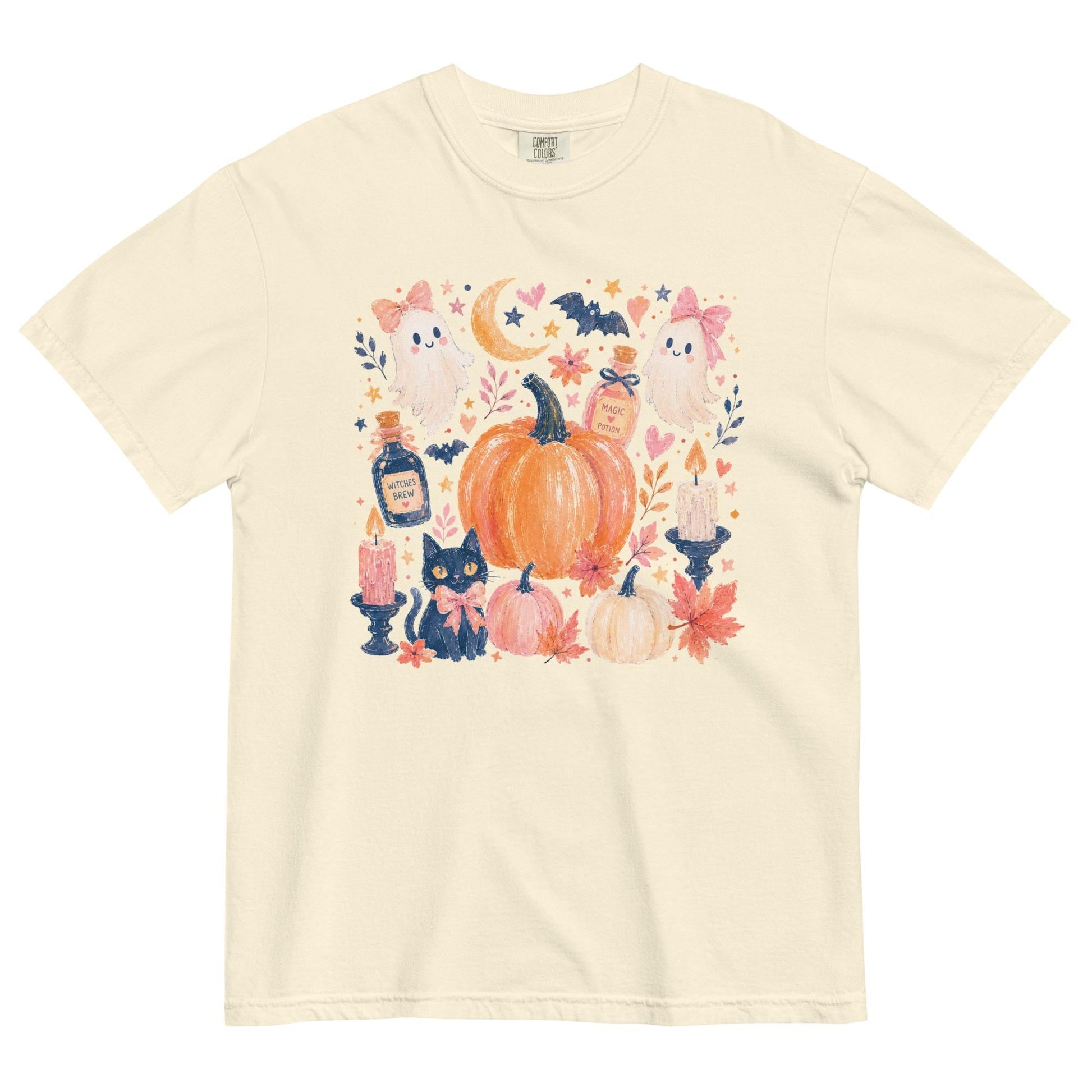 Cute Boho Halloween Icon Comfort Colors Tee, DTG Printed