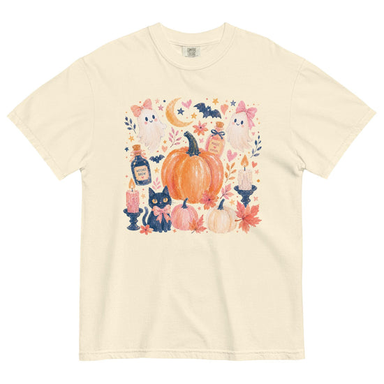 Cute Boho Halloween Icon Comfort Colors Tee, DTG Printed
