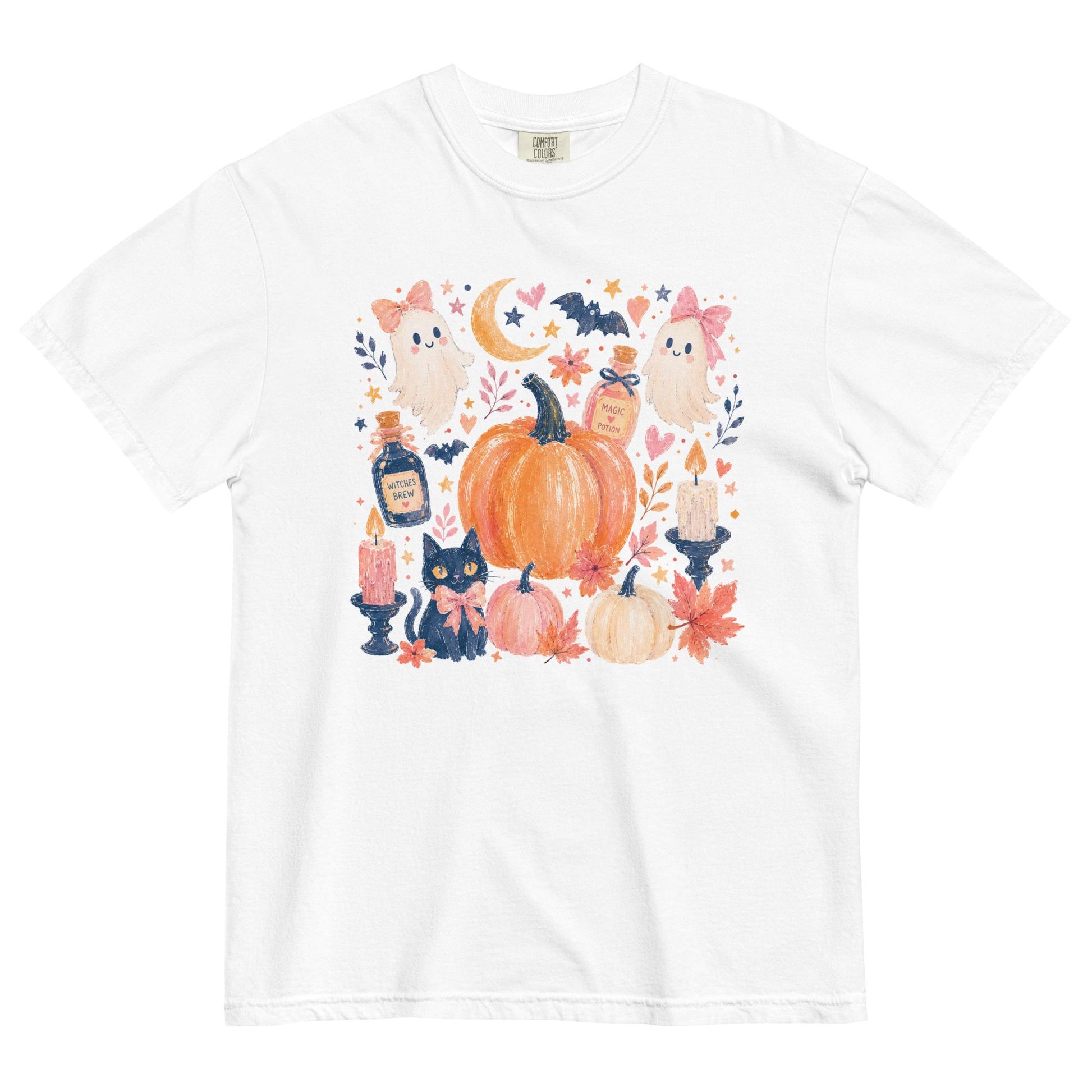 Cute Boho Halloween Icon Comfort Colors Tee, DTG Printed