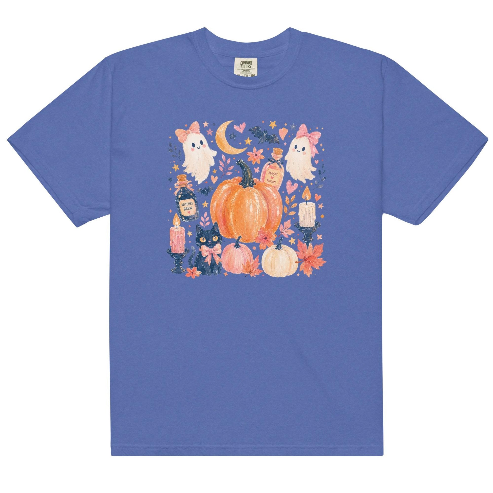 Cute Boho Halloween Icon Comfort Colors Tee, DTG Printed