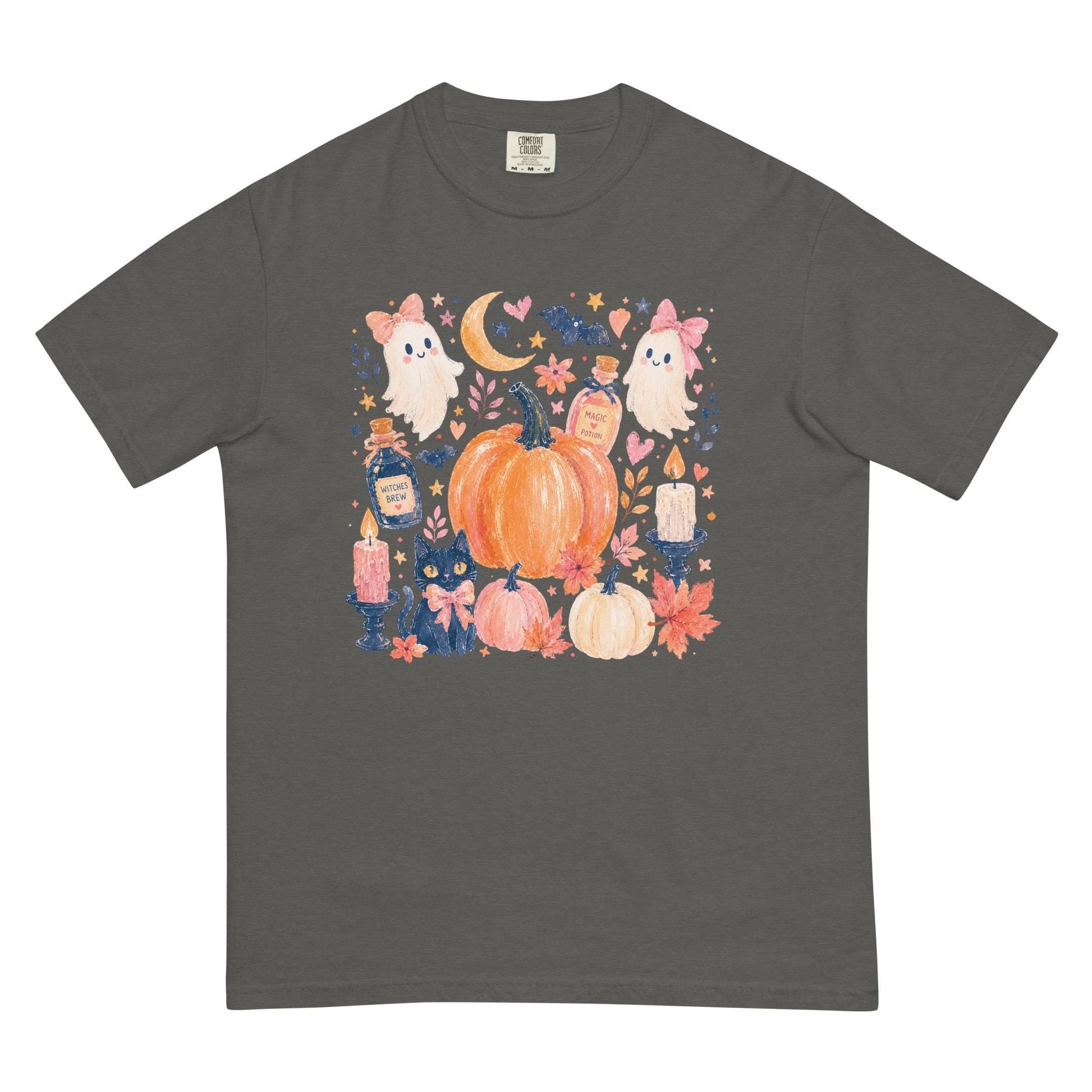 Cute Boho Halloween Icon Comfort Colors Tee, DTG Printed