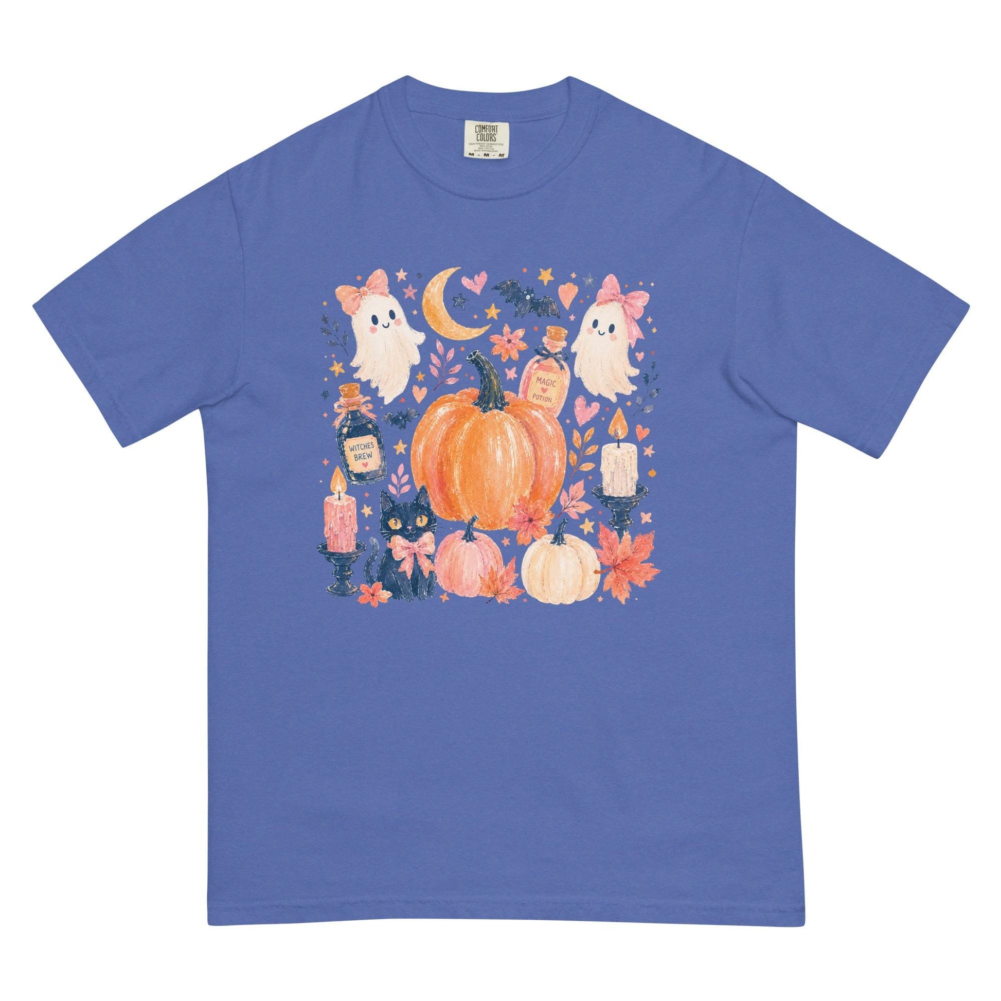 Cute Boho Halloween Icon Comfort Colors Tee, DTG Printed