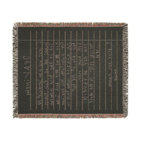 Handwritten Notebook Page Woven Blanket | Personalized Note Throw