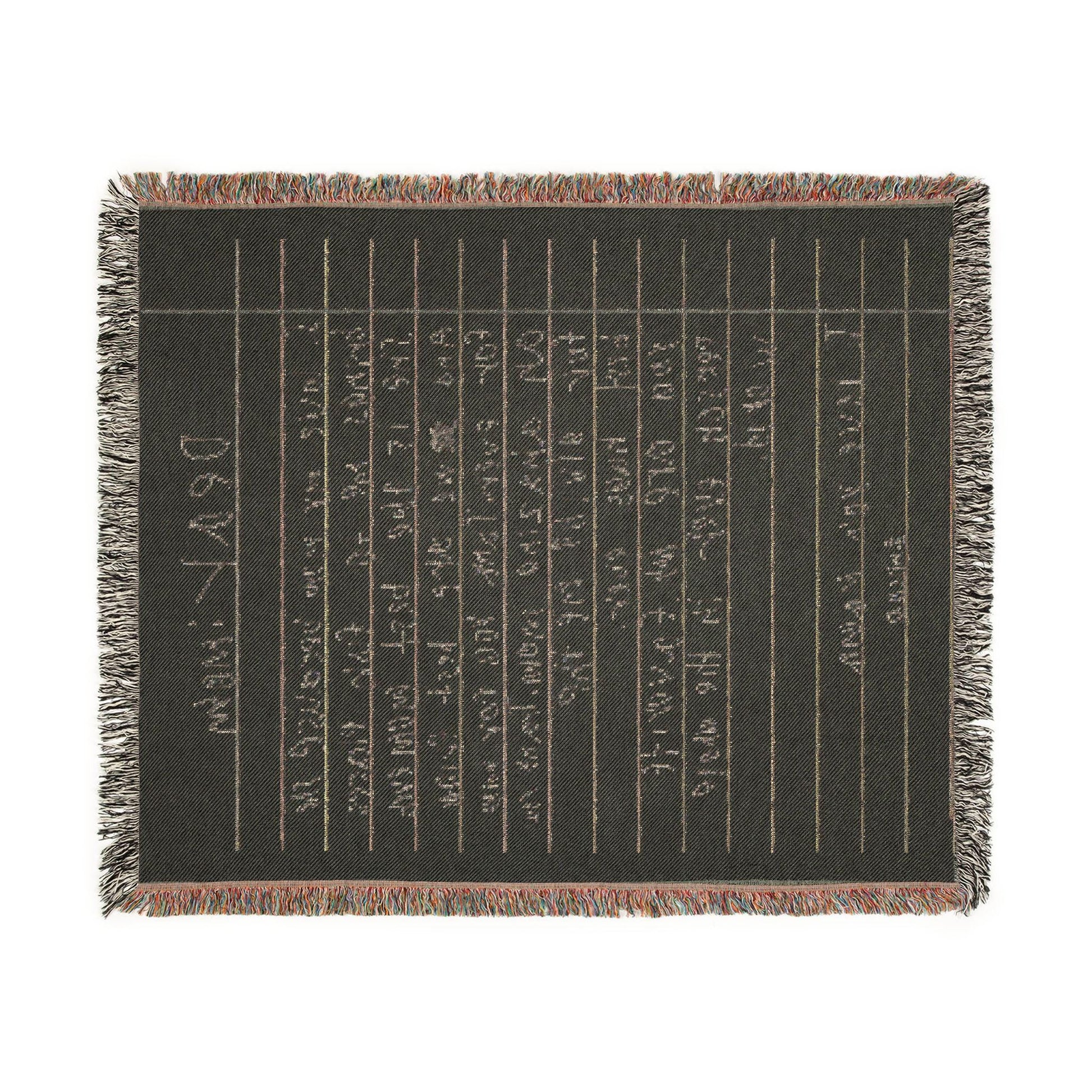 Handwritten Notebook Page Woven Blanket | Personalized Note Throw