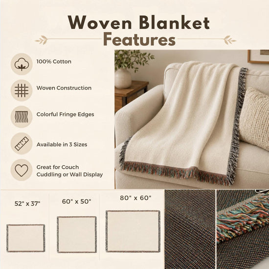Custom Neutral Halloween Blanket, Bat Boho Halloween Decor, Custom Family Name Woven Blanket Floral Halloween Throw Blanket Fall Home Decor
