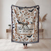 Custom Neutral Halloween Blanket, Bat Boho Halloween Decor, Custom Family Name Woven Blanket Floral Halloween Throw Blanket Fall Home Decor