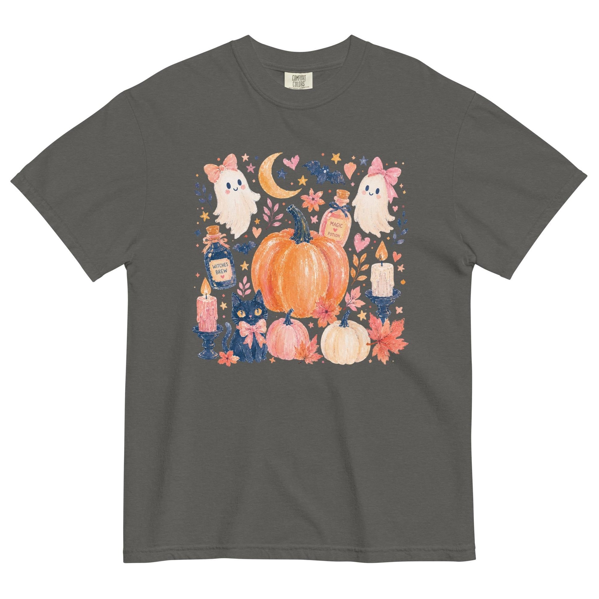 Cute Boho Halloween Icon Comfort Colors Tee, DTG Printed