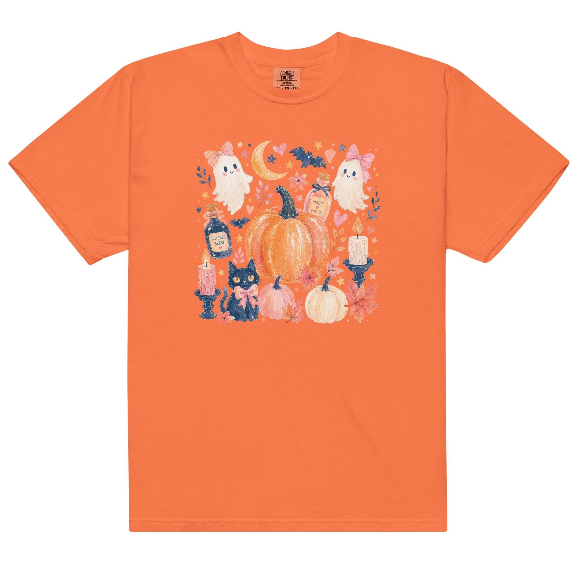 Cute Boho Halloween Icon Comfort Colors Tee, DTG Printed