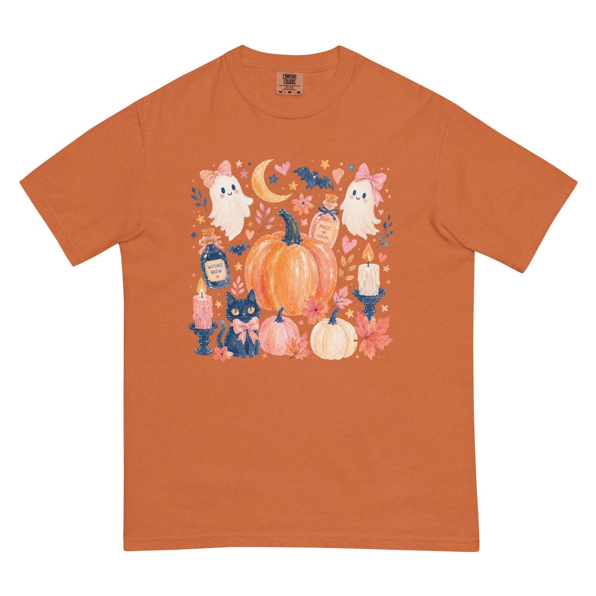 Cute Boho Halloween Icon Comfort Colors Tee, DTG Printed