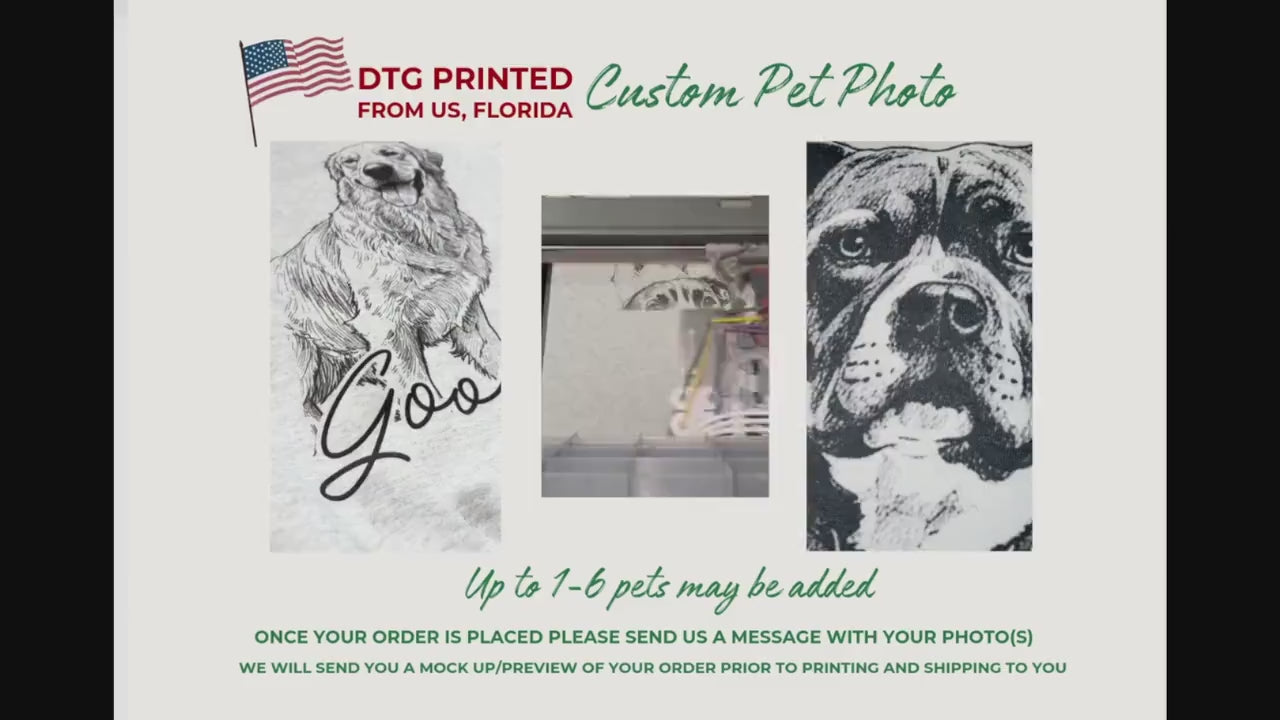 Custom Pet Front/Back - T-Shirt or Sweatshirt with Photo & Name DTG Printed | Personalized Pet Shirt Pet Lover Gift