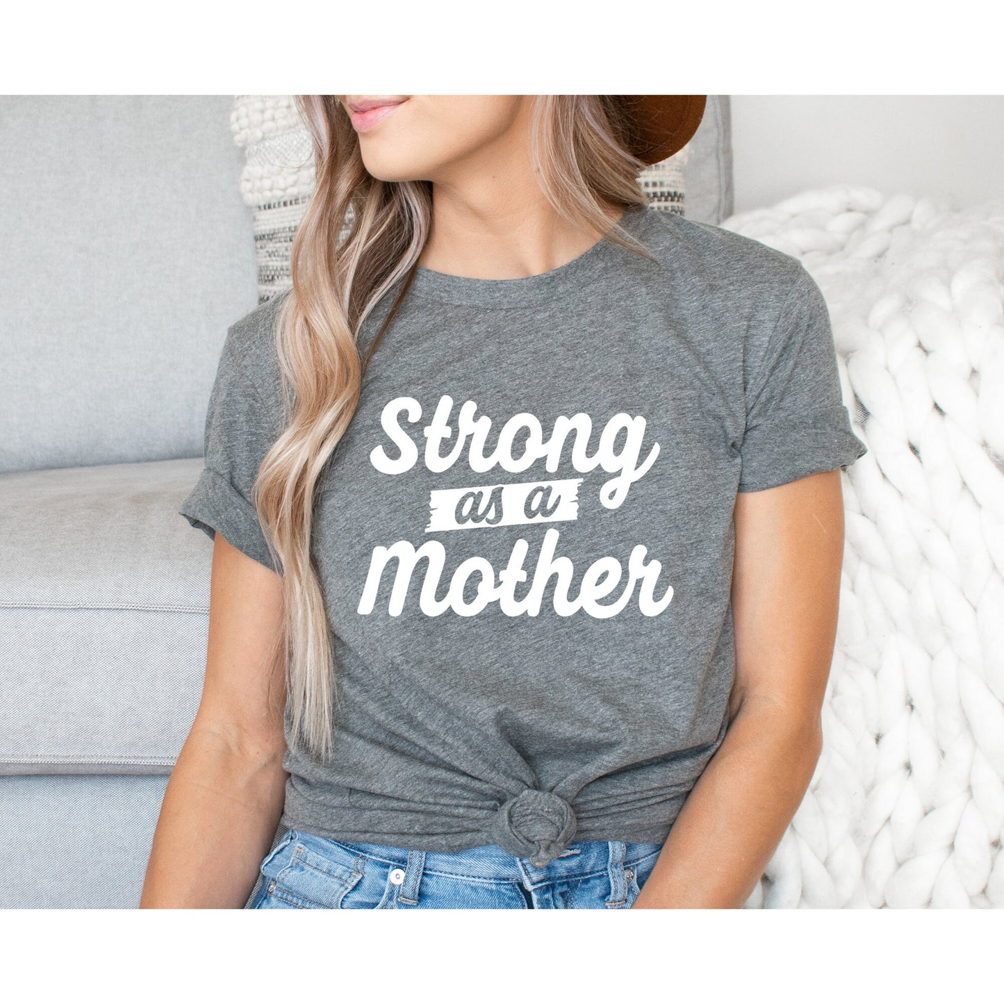 Strong as a Mother, Gifts for Mom, Mom Shirts, Mom-life Shirt, Shirts for Moms, Trendy Mom T-Shirts, Cool Mom Shirts, Shirts for Moms