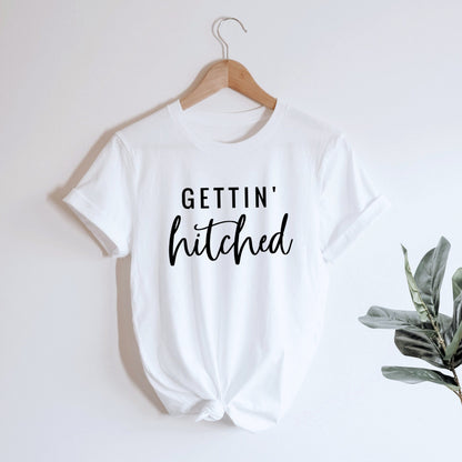 Gettin' Hitched Shirt, Gettin' Lit Shirt, Bride Shirts, Bridesmaid Shirt, Bachelorette Shirts, Bridesmaid Gift, Wedding Party Gift