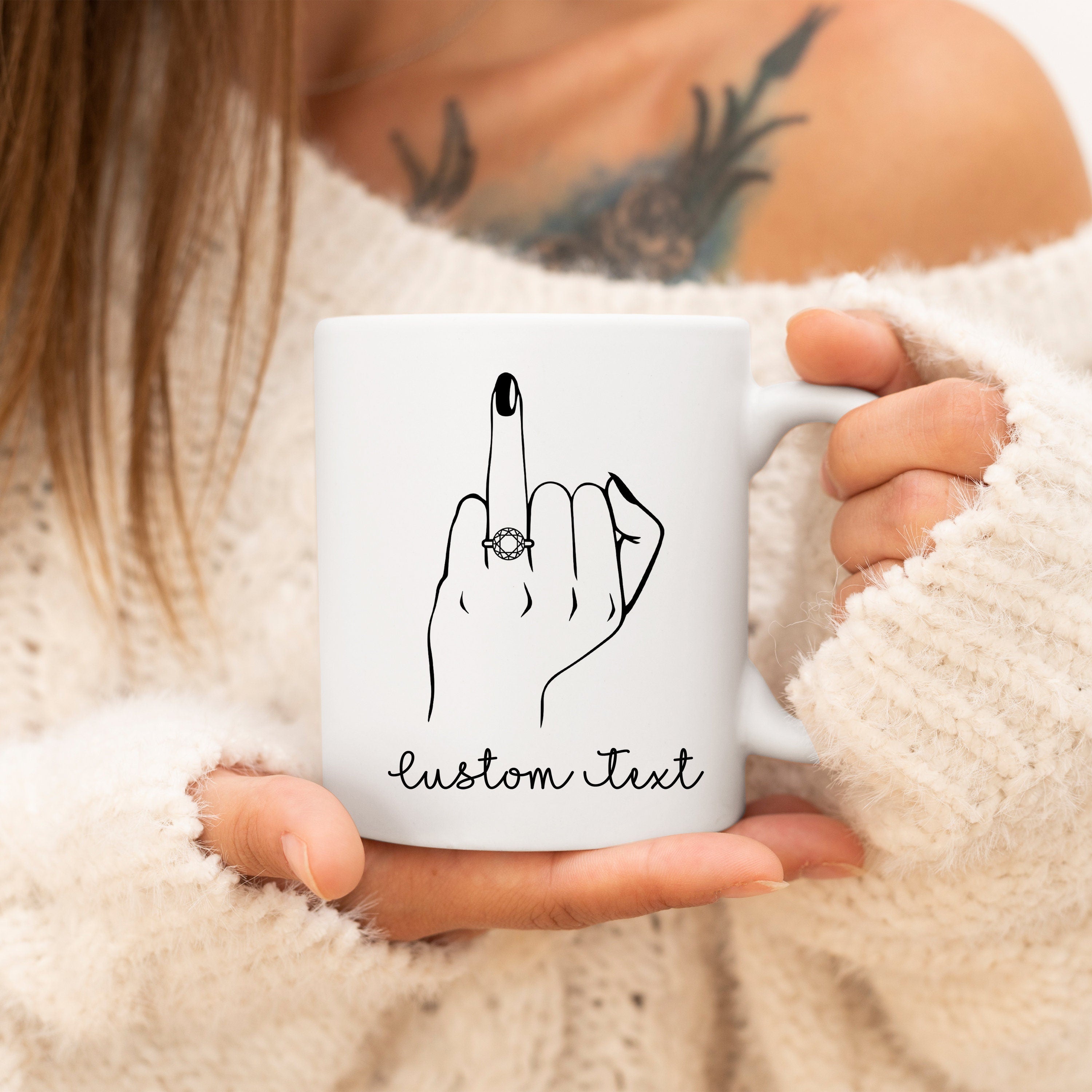 Personalized Engaged Mug | Ring Finger Mug | Custom Engagement Mug | Wedding Gifts | Gifts for Her | Bride Gifts