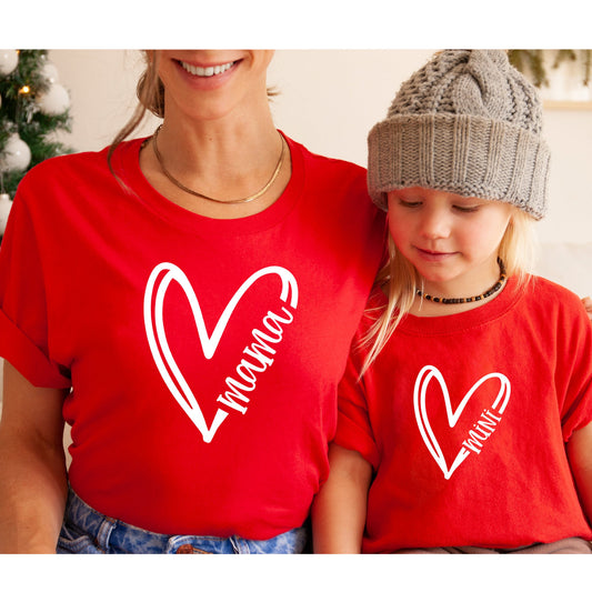 Mama and Mini Tshirt, Valentines Day Matching Shirts, Mama Shirt, Mommy and Me, Mama Mini Matching Shirt, Valentine Outfit