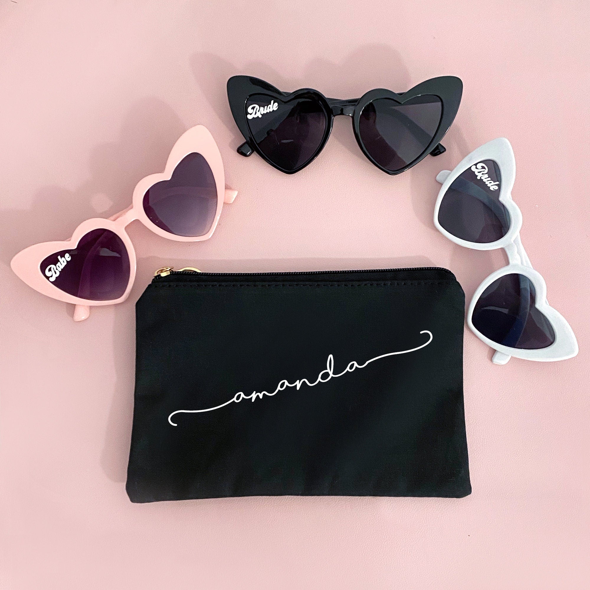 Custom Name Bag - Galentines Day Gifts - Personalizable Makeup Bag - Cute Valentines Day Gifts for Her - Gifts for Her
