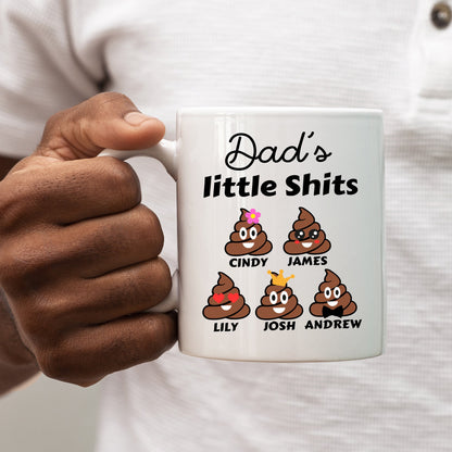Mommy's Little Shits, Personalized Funny Gift For Mom, Valentines Day Gifts, Poop Emoji Mug, Mother's Day Gift, Funny Coffee Mug