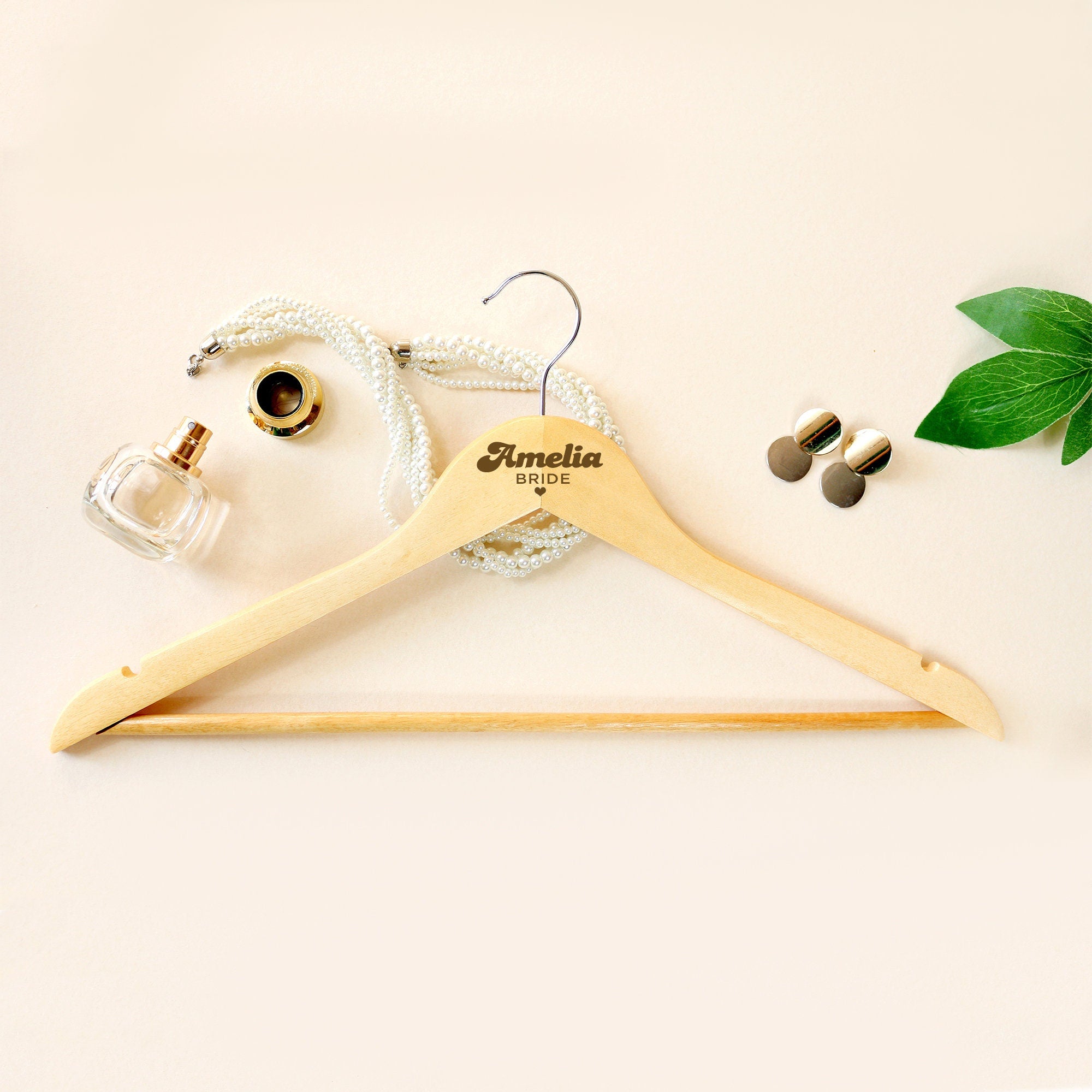 Personalized Bride Hangers - Custom Engraved Wedding Hangers - Wooden Engraved Hanger - Bridal Dress Hangers
