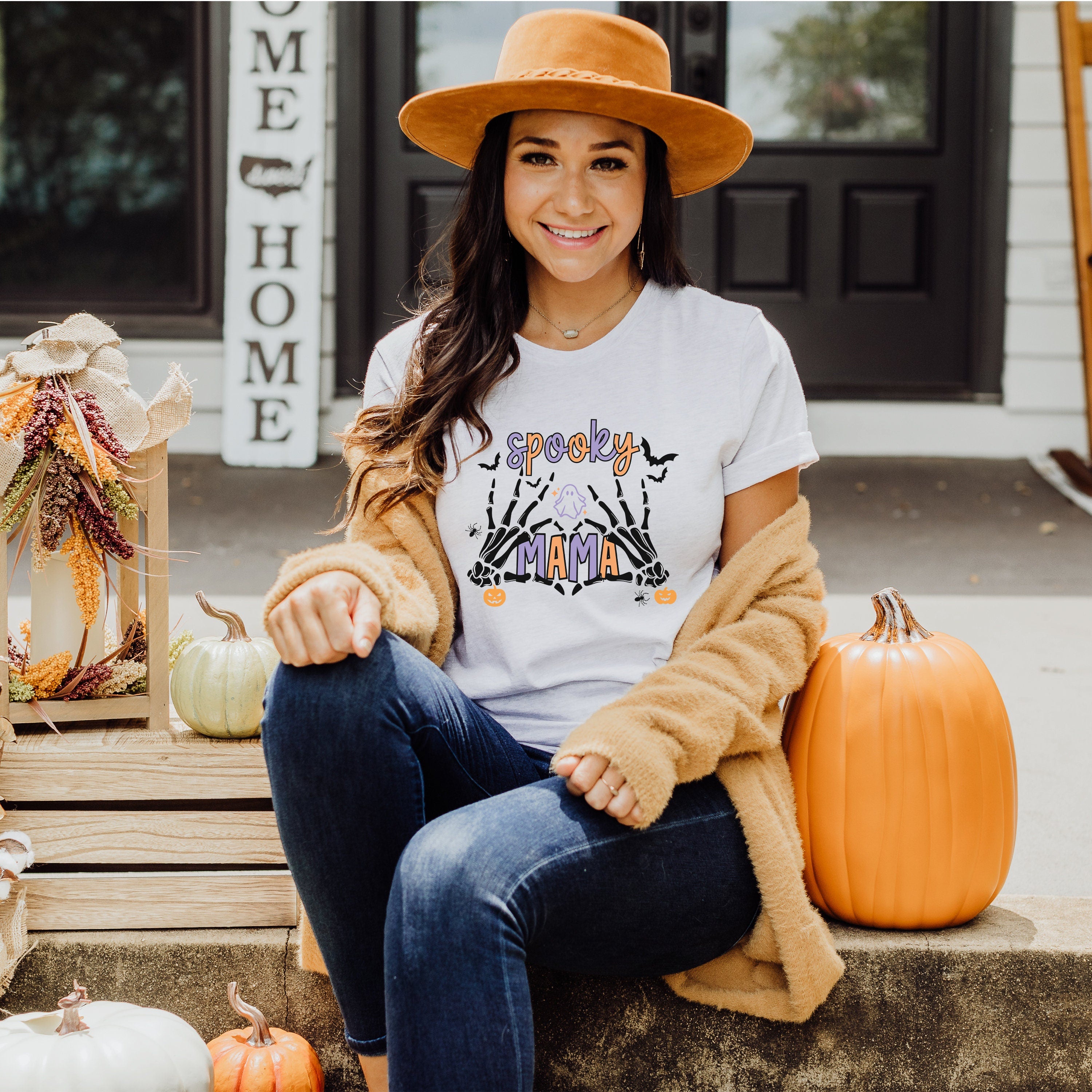 Spooky Mama Halloween Sweatshirt, Halloween Sweaters, Fall Crewneck Shirts, Womens Oversized Sweatshirts