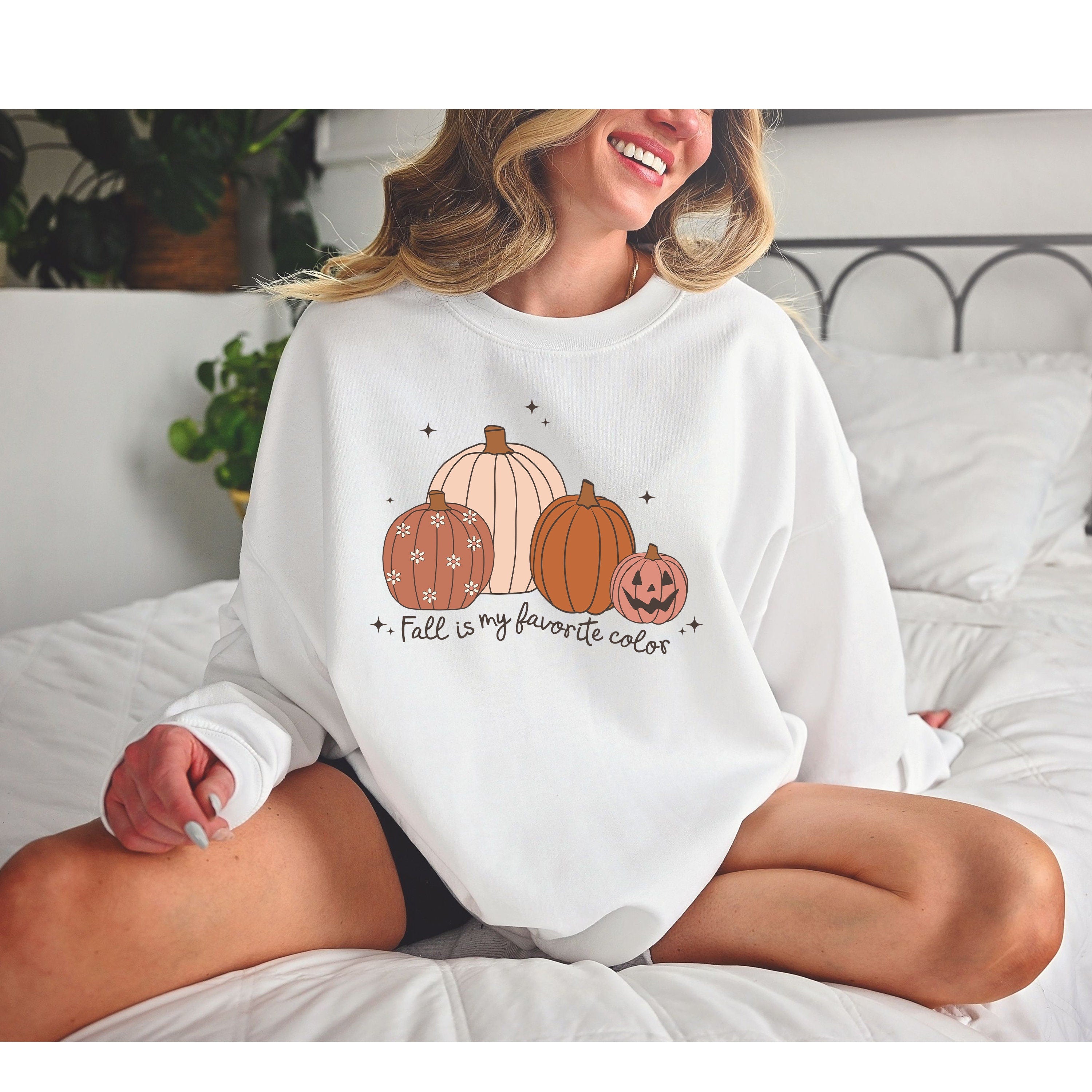 Halloween Shirt, Boho Halloween Pumpkin Shirt, Fall Crewneck Shirts, Oversized Sweatshirts, Matching Spooky Halloween Shirt
