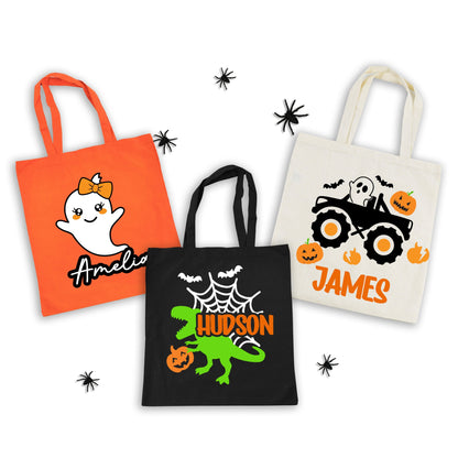 Custom Trick or Treat Bag, Custom Halloween Bag, Halloween Tote Bag, Halloween Goodie Bag, Personalized Halloween Bag, Trick or Treat Bag
