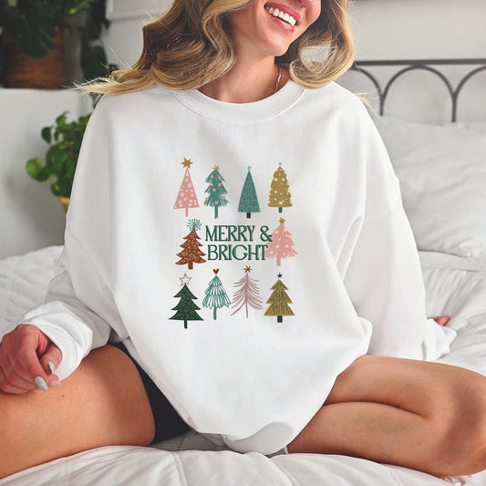 Boho Christmas Trees Shirt, Christmas Sweatshirt, Christmas Shirt, Christmas Shirts For Women, Christmas Gifts, Christmas Sweatshirts