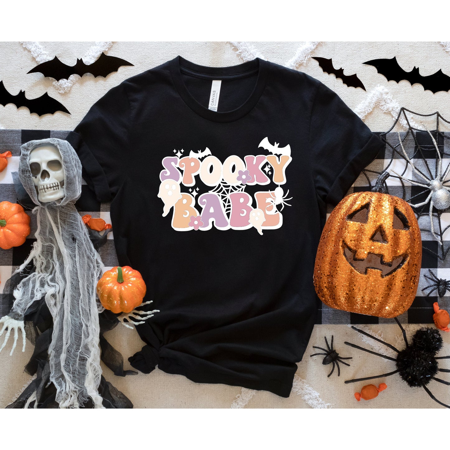Halloween Shirt, Boho Halloween Ghost Shirt, Fall Crewneck Shirts, Oversized Sweatshirts, Matching Spooky Babe Halloween Shirt