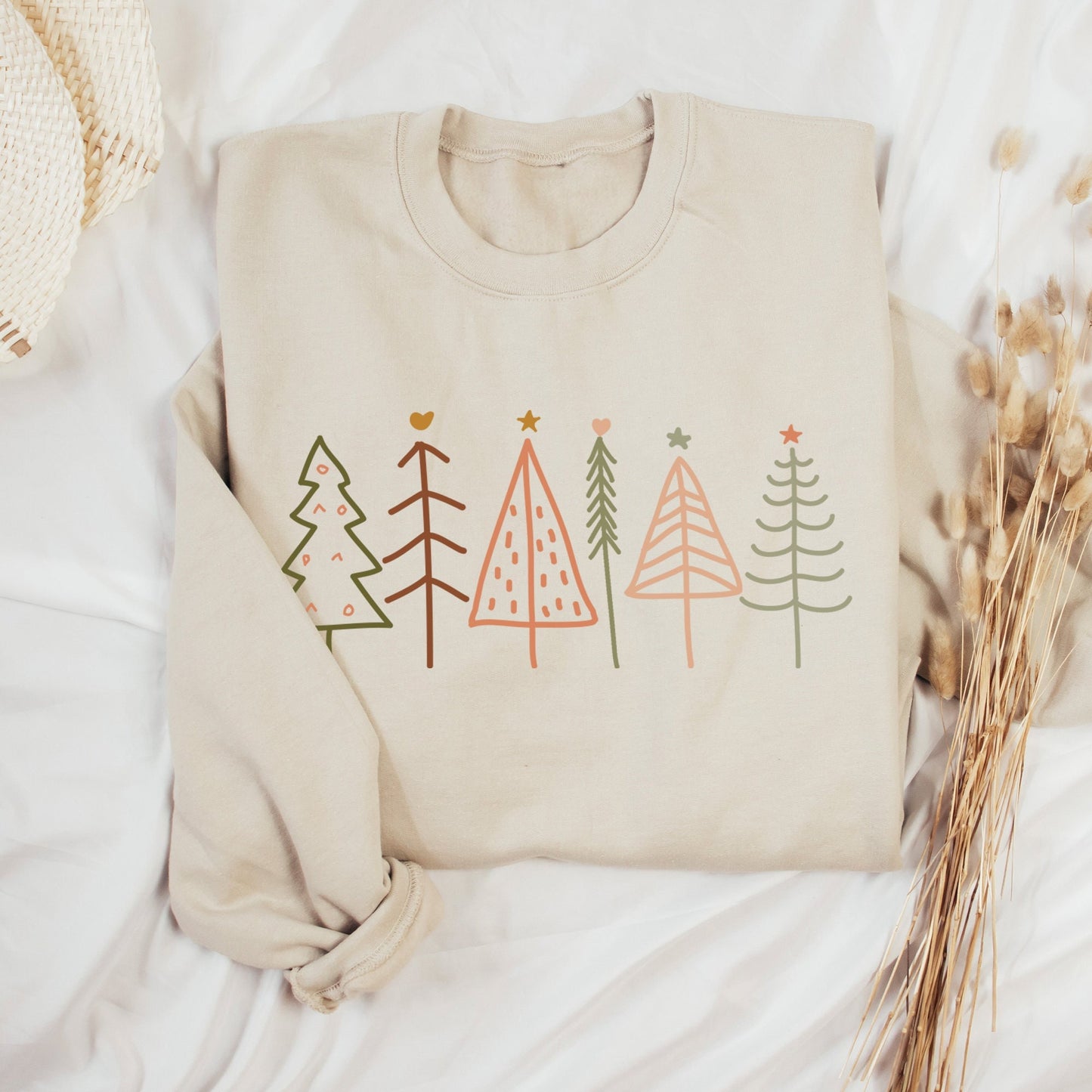 Boho Christmas Tree Shirt, Christmas Shirt, Christmas Gifts for Her, Boho Christmas Crewneck, Holiday Shirt, Stocking Stuffer