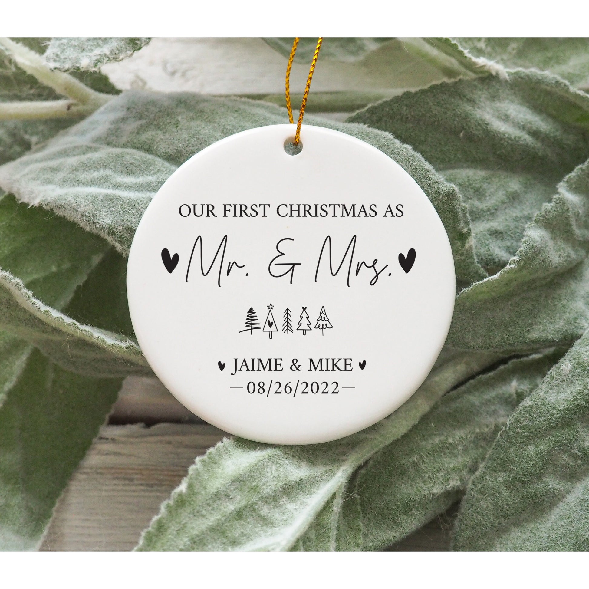 Custom Ornaments, Personalized Porcelain Ceramic Christmas Ornament, Holiday Ornaments, Christmas Gift, Wedding Gifts