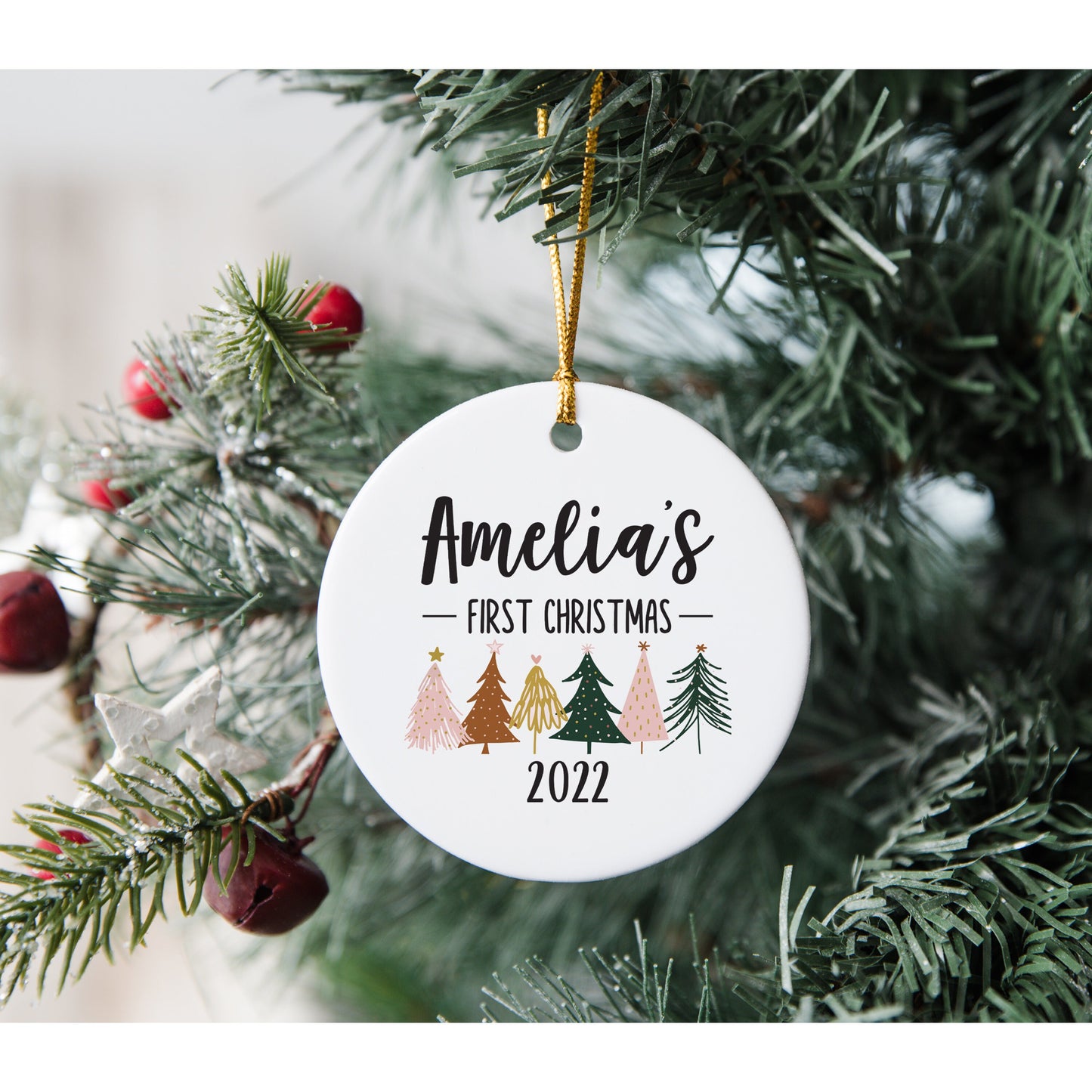 Personalized First Christmas Baby Ornament, Baby's First Christmas Ornament, Custom Baby Name Ornament, Baby's First Christmas