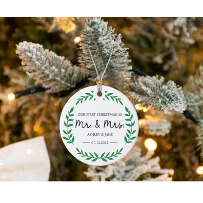 Custom Mr and Mrs Christmas Ornament, Custom First Christmas Married Ornament, Personalized Christmas Gifts