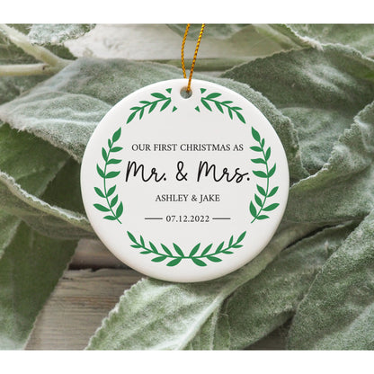 Custom Mr and Mrs Christmas Ornament, Custom First Christmas Married Ornament, Personalized Christmas Gifts